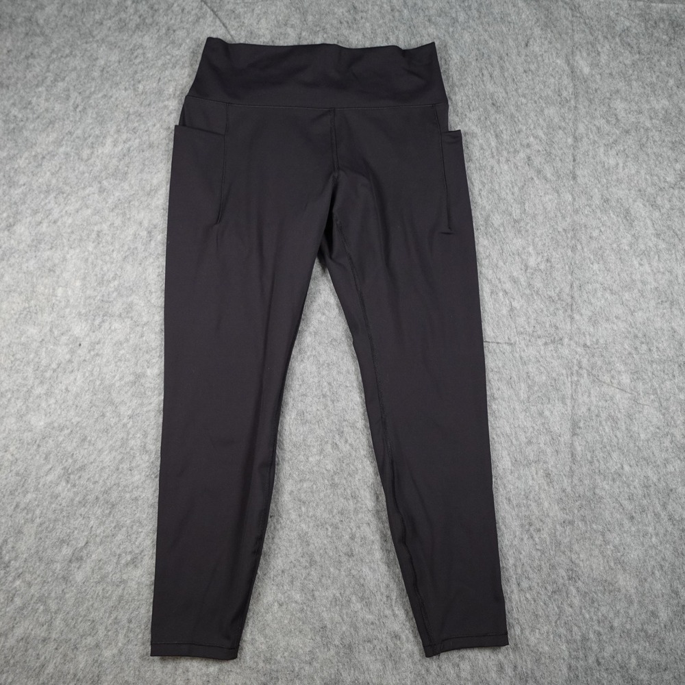 Spyder Leggings Women Large Black High Waisted Active Side Pockets Stretch